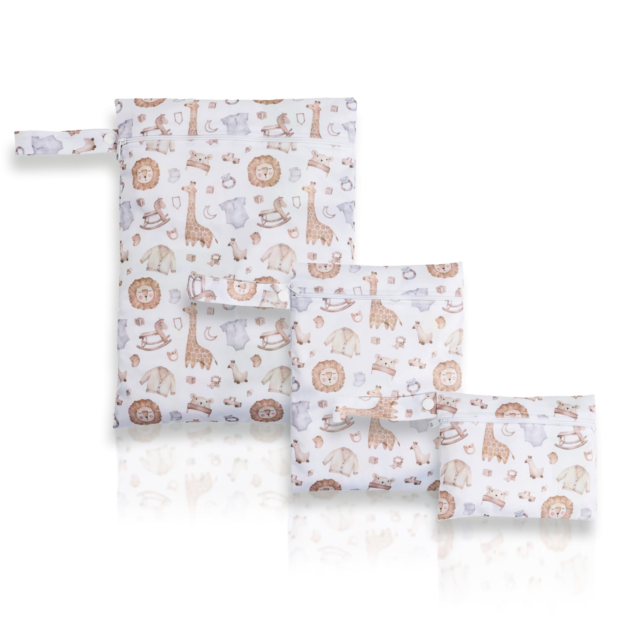 

Waterproof Diaper Pouch Set for and Kindergarten [plunmoln] (3-Piece Set) - Multi-Purpose Travel, Yoga, Gym, Sports, Daycare, (Animal Toy)