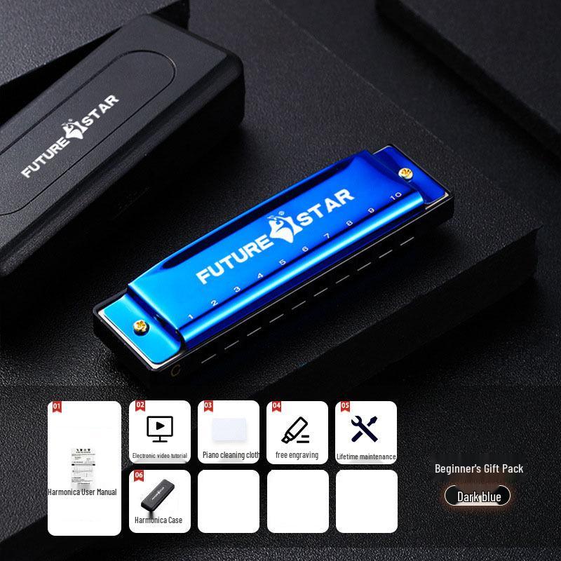 Future Star Beginner 10-Hole C Key Blues Harmonica