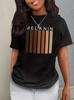 Polyester 100% Hot-selling New Product: A Girl Holding An Umbrella Printed Round-neck Short-sleeved T-shirt for Women's Summer
