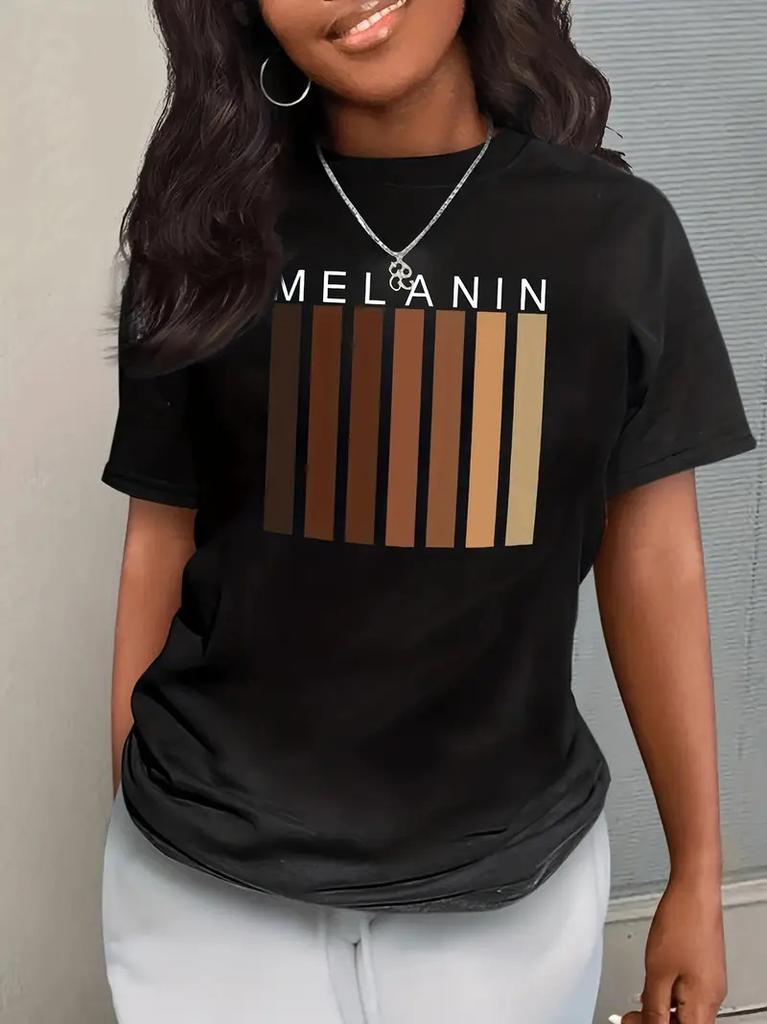 Polyester 100% Hot-selling New Product: A Girl Holding An Umbrella Printed Round-neck Short-sleeved T-shirt for Women's Summer