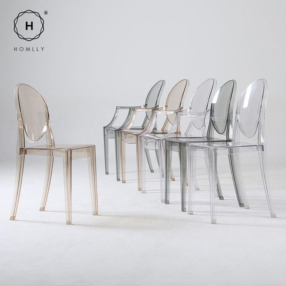 Homlly Chair Modern Acrylic Stacking Kitchen Dining Room Chair