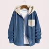 The Fashion Trend Spring and Autumn Corduroy Hooded Jacket Is Comfortable and Casual for Daily Commuting for Men