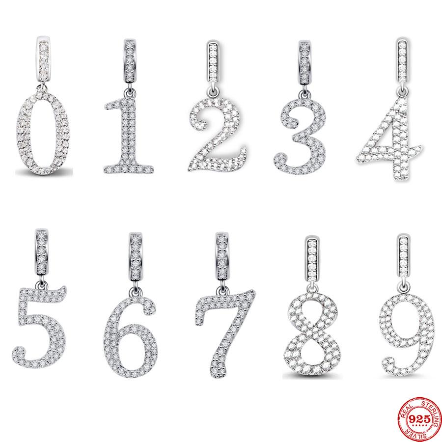 Real Copper 0-9 Digital Birthday Celebration Charm Diy Hanging Bead Fit For Original Decorative Pendant Necklace Chic Jewelry