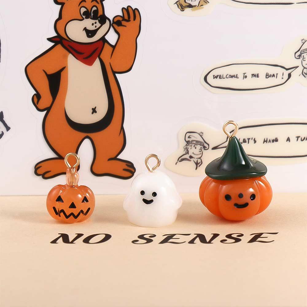1pc Bracelet Necklace Pendant Resin Earring Halloween Charms Pumpkin Pendant Jewelry Making Gift