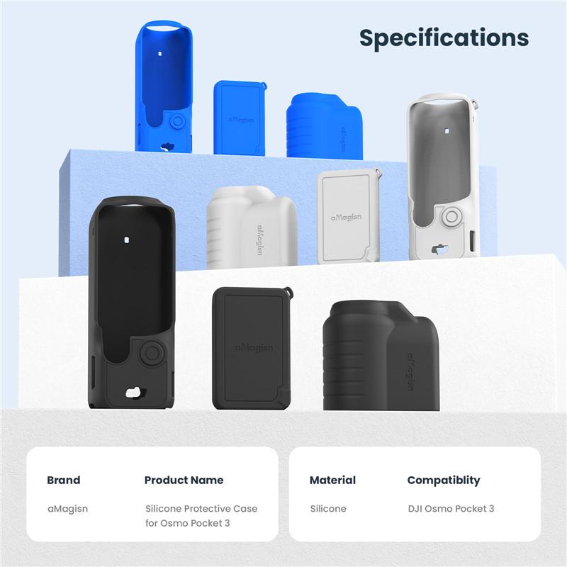 Silicone Protective Case for DJI Osmo Pocket 3 All-round Protection Anti-lost Rope Case for Pocket 3 Accessories