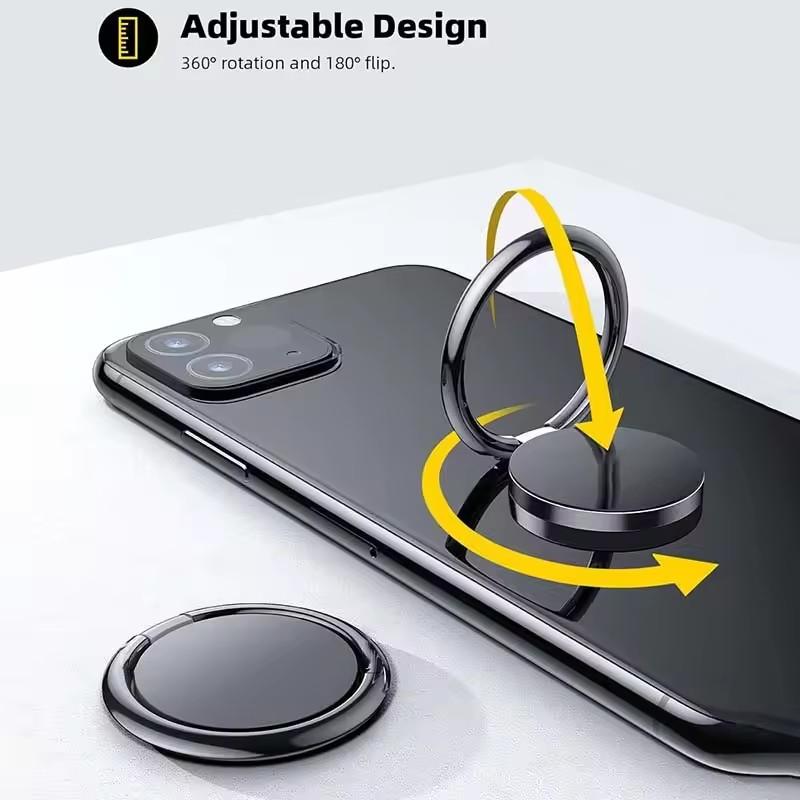 1/4PCS Magnetic Cellphone Finger Ring Holder Stand Zinc Alloy Grip Hook Phone Kickstand Suitable for Magnetic Car Mount