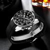 Sport Style Watch for Men Waterproof Chronograph Watch with Mineral Glass, Silicone Band Wristwatch