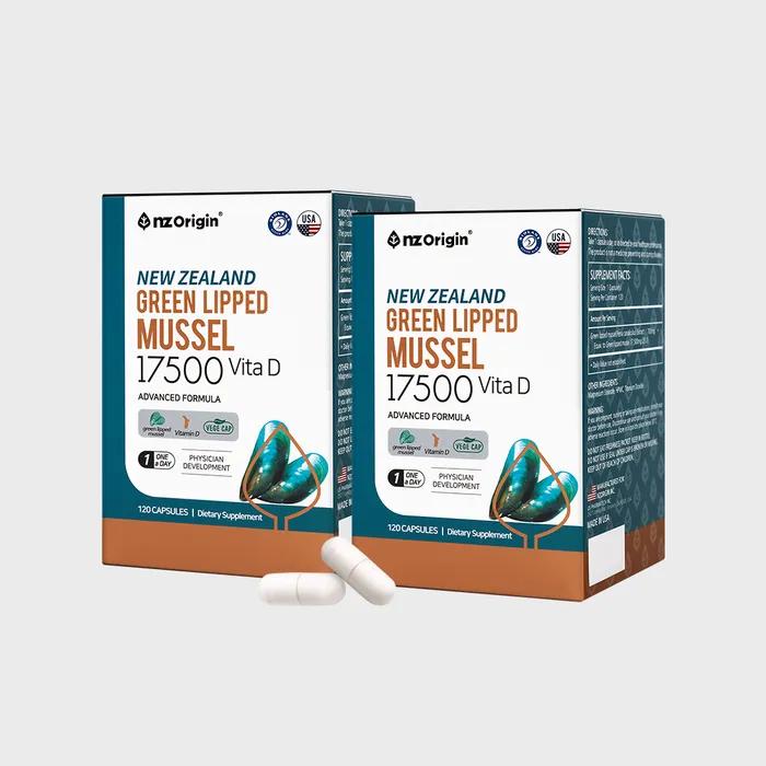 

Новозеландський зеленогубий молюск 17500 + Вітамін D (120 капсул) X 2