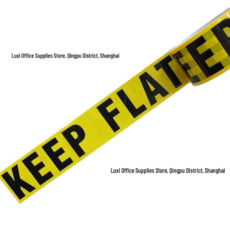 Large Roll Warning Tape - Black Text on Yellow Background, 4.8CM Wide, 25M Long