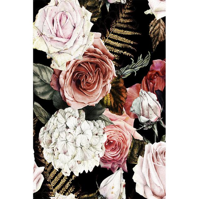 Flower Canvas Picture Wall Decoration Nordic Floral Prints Pink Rose Paintings for Home Design Modern Decoration for Home No Frame