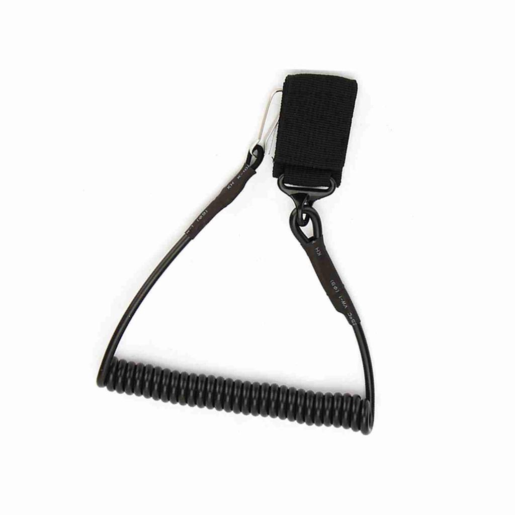 Adjustable Tactical Pistol Lanyard Sling Elastic Hand Belt Chain Secure Spring