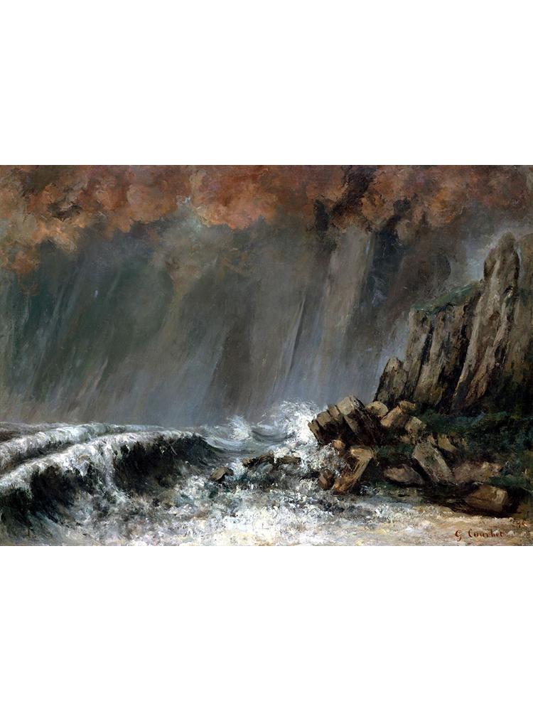 Realism Famous Artist Gustave Courbet River Rocks Forest Landscape Poster Canvas Painting Wall Art for Living Room Home Decor