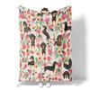 Dachshund In Sweaters Pattern Blankets Fleece Printed Cute Portable Soft Throw Blanket For Bed Office Quilt Dog Flannel Blanket