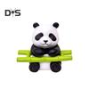 8Pcs/Set Bamboo Panda Figurine PVC Sitting Lying Lucky Panda Statue Sculpture Mini Animal Model Home Office Desktop Decoration Ornament