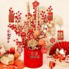 Handun Faux Flower Prosperity Bucket Ornament
