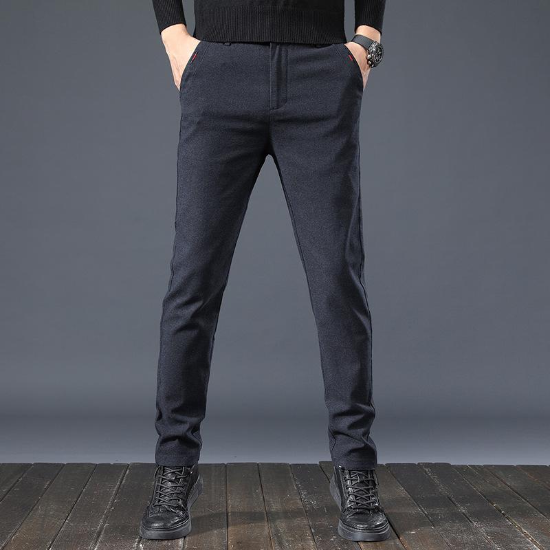 

2024 Осень Новые Универсальные Деловые Свободные Прямые Дышащие Устойчивые К Морщинам Повседневные Брюки Для Мужчин 38 синий