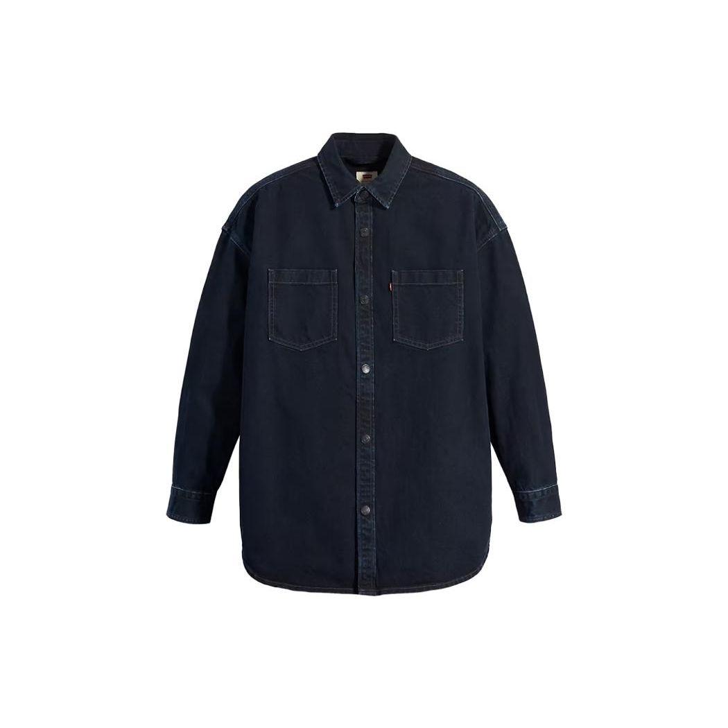 

Levis однобортная однобортная рубашка с длинным рукавом мужские топы синие A6136-0000