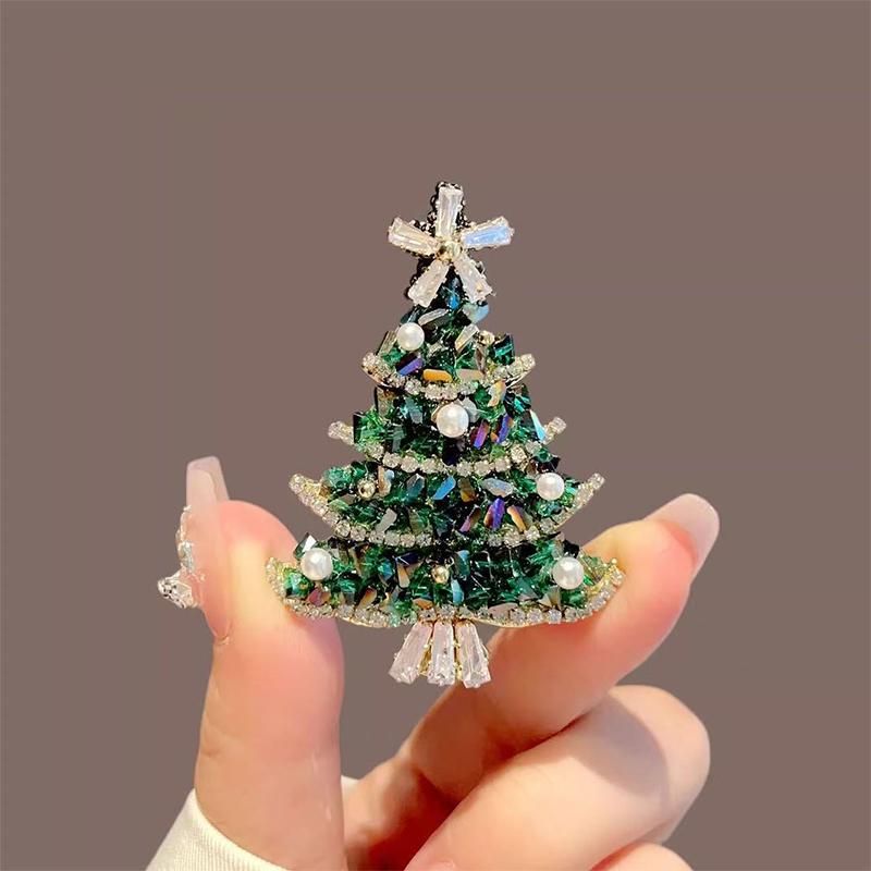 Christmas Tree Brooches For Women Unisex Plant Pins Multi-Color Available Holiday Party Accessories Gifts