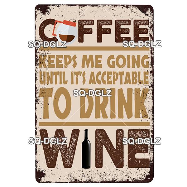 [SQ-DGLZ] Wine Metal Sign Vintage Tin Sign Bar Wall Decor Metal Crafts Home Decor Painting Plaques Art Poster Custom