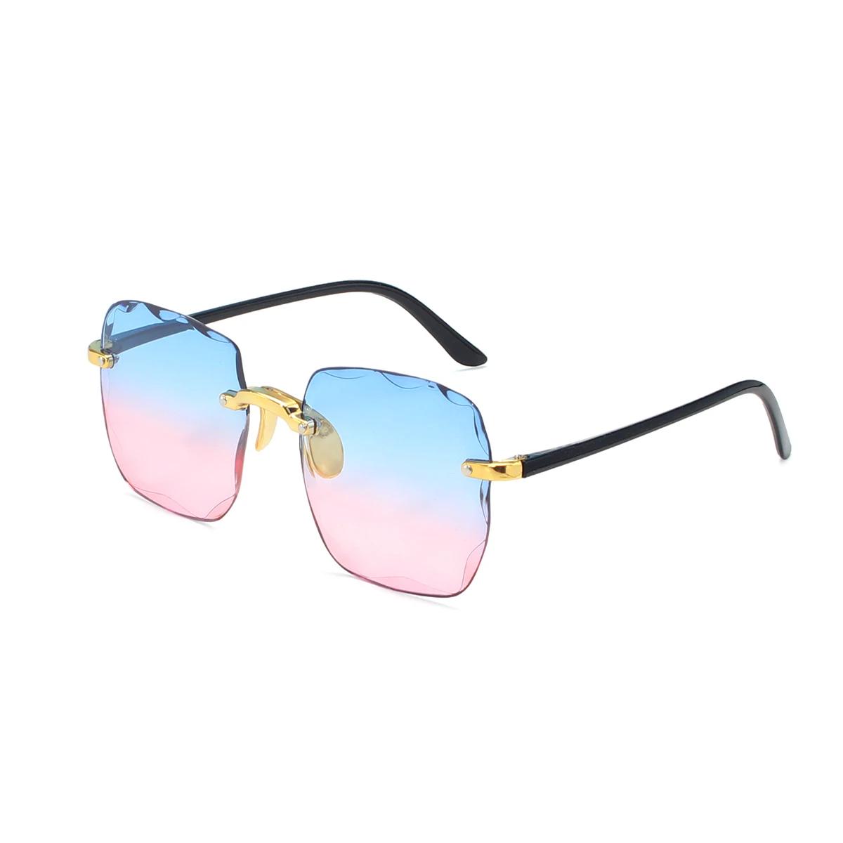 

Latest Rimless Women s Sunglasses Stylish Gradient Lens Sun glasses Lady Retro Alloy Legs Classical Design Shades UV400 1PC