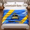 Leeds Rhinos Printed Flannel Blanket Custom Name Text Soft Warm Throw For Bedroom Holiday Gift