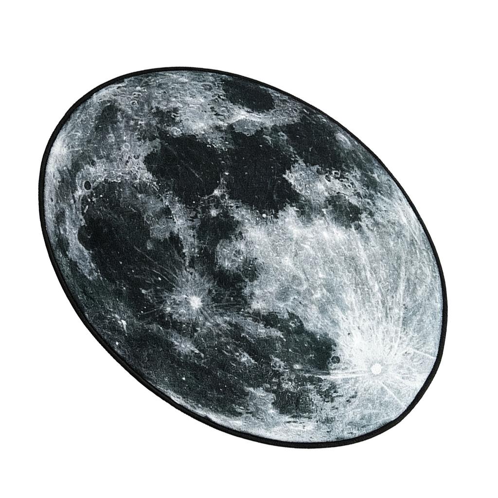 Moon Round Area Rug 31.5 Inch Anti Slip Velvet Circular Carpet Round Floor Mat for Indoor Home Bedroom Decor Gray