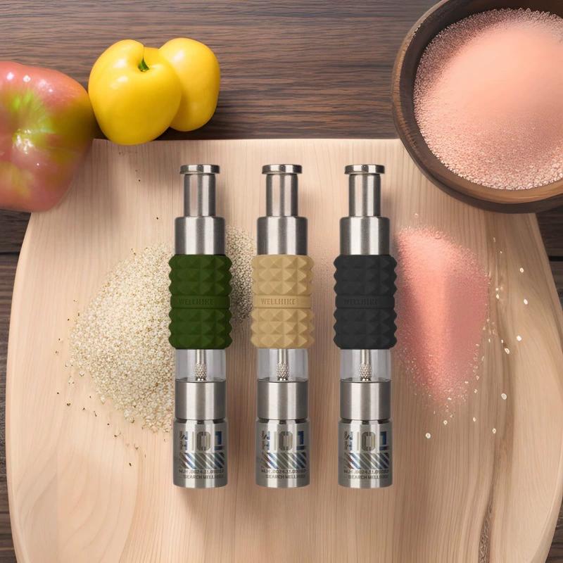 Pepper Grinder Manual Pepper Sea Salt Grinding Tool Stainless Steel Glass Spice Bottle Outdoor Home Kitchen Gadgets