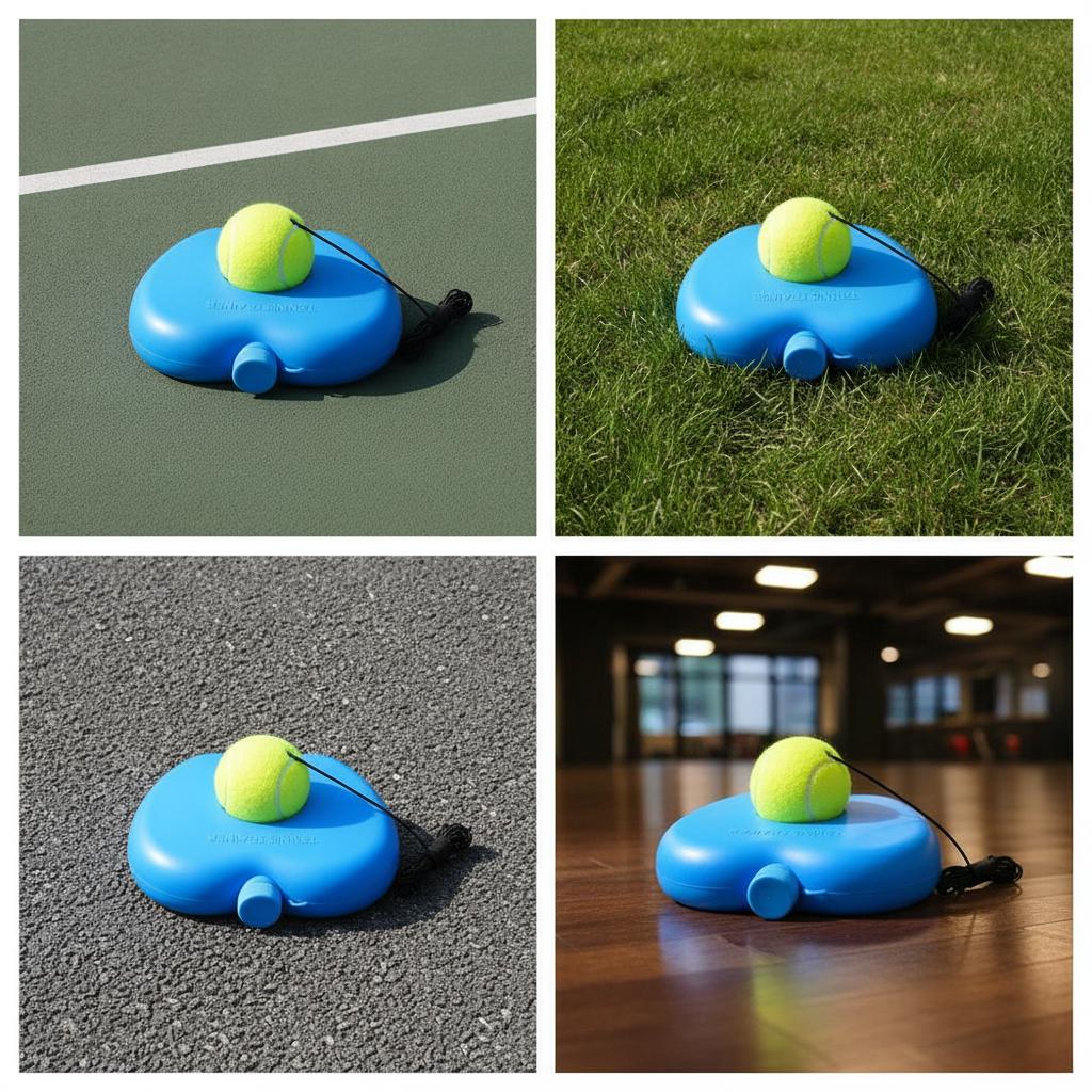 Tennis Trainer Rebound Base with String Ball for Solo Practice, Beginner SelfStudy, Fill Water