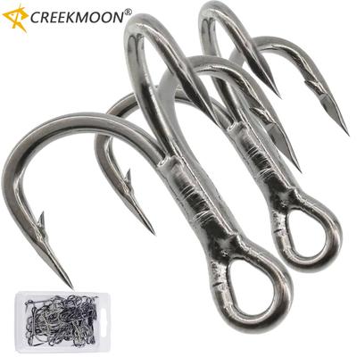 6 Times Treble Hooks for Big Game 50/20pcs Bluefish Salmon Kingfish 8# 6# 4# 2# 6X Strong Treble Sea Fishing Hooks for Saltwater
