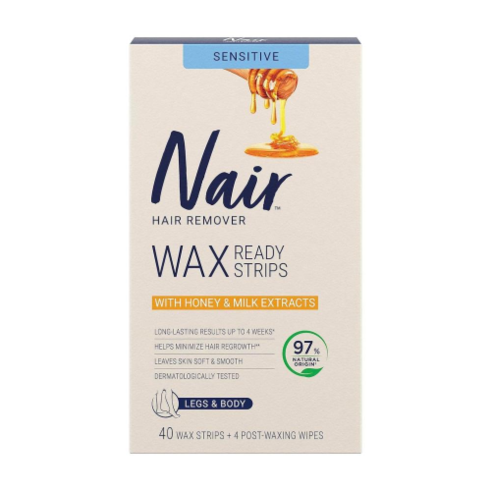 Nair Body Hair Removal Wax Strips 40+4 Sheets  Honey   Milk NONE
