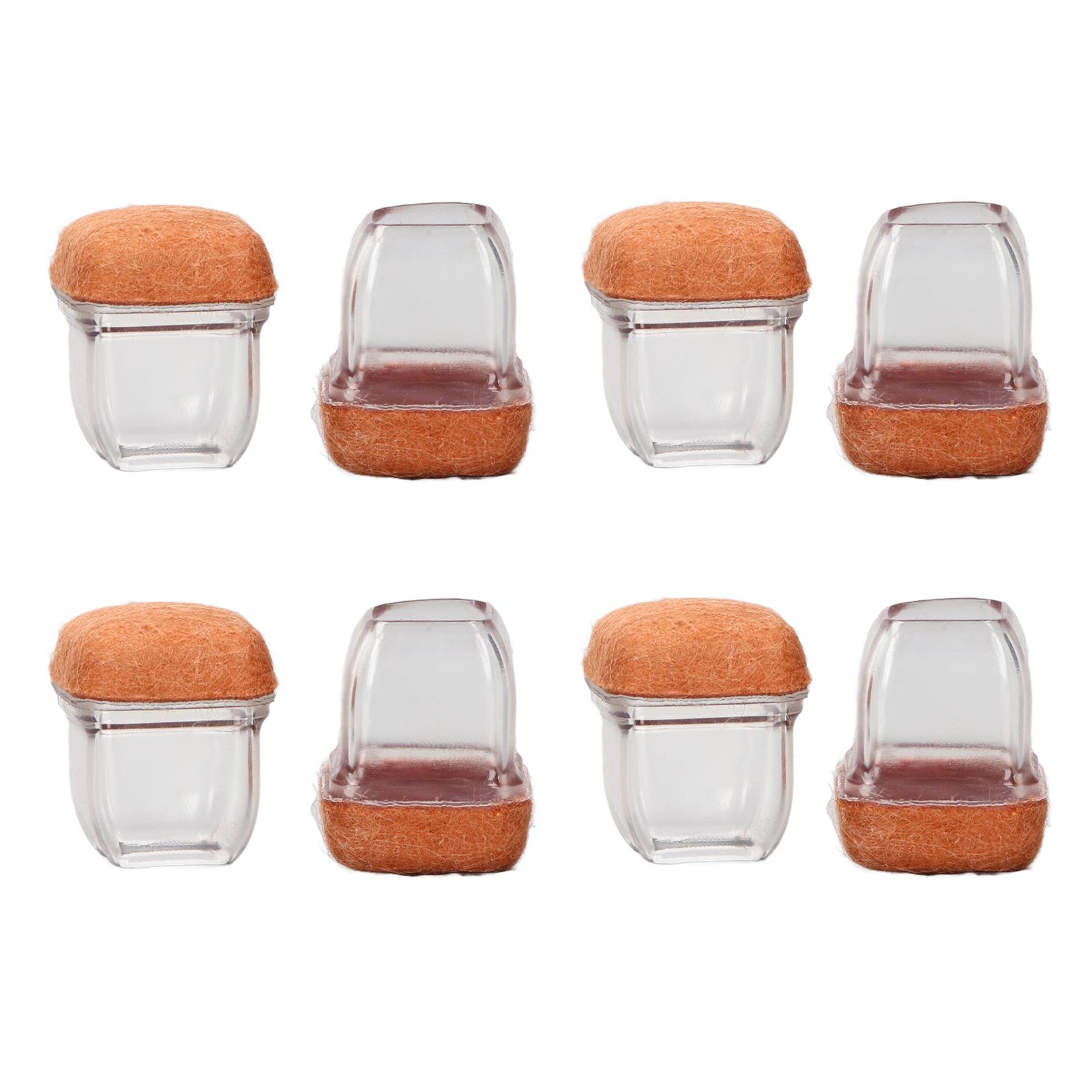 

8 шт. Колпачки для ножек стула TPE Износостойкие Защита ножек стола и табурета Прозрачные Квадратной формы Маленькие