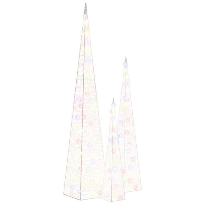 Luminous Cones - vidaXL - Multicolor - Acrylic - 60/90/120 Cm - Integrated LED