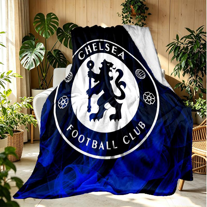 Football club.C Pattern Blanket for Home Decoration, Bed, Sofa, Car Travel, Camping, Suitable for All Seasons, Birthday Christmas Gift