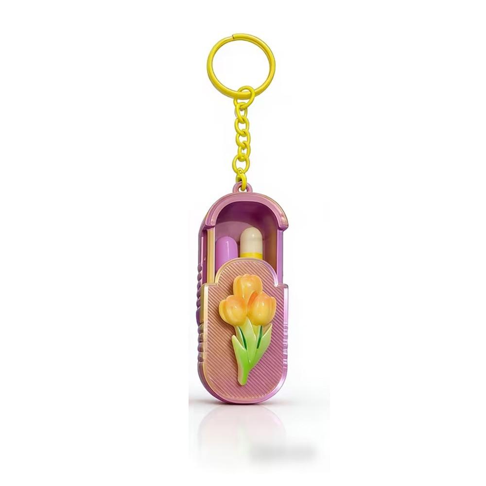 Waterproof Portable Pill Case Tulip Pattern Pill Storage Container Mini Pill Box Travel жёлтый