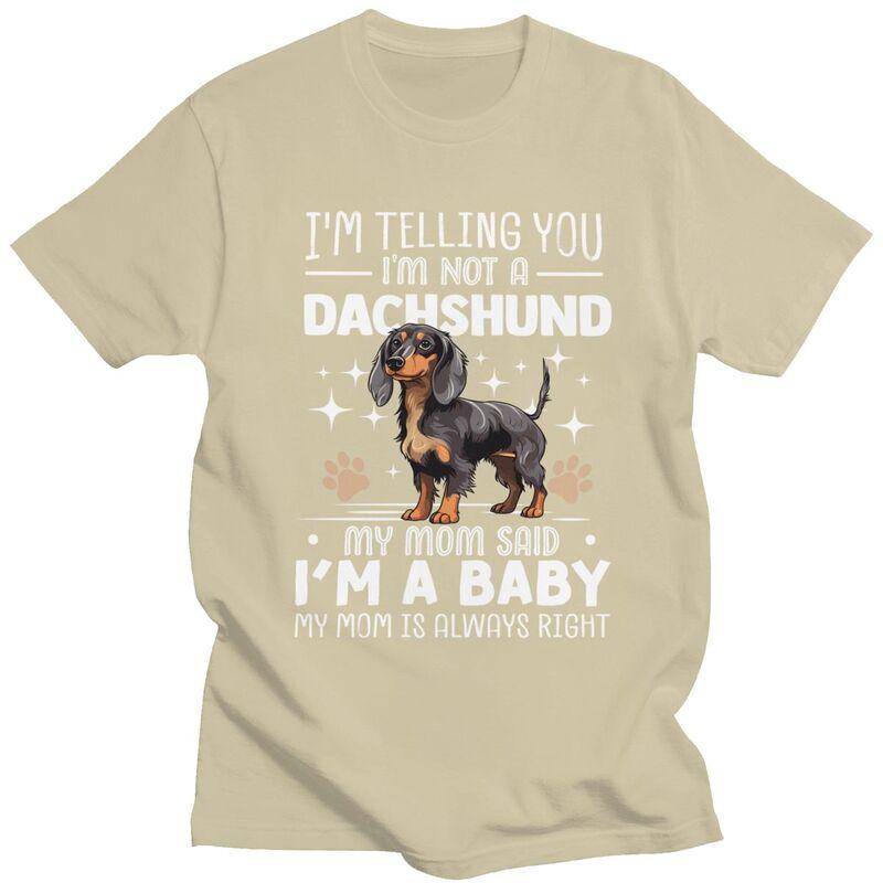 Custom Cute Dachshund T Shirts Men Mom Dog Tshirts Casual Tee Tops 100 Cotton Oversized Tshirts Merch