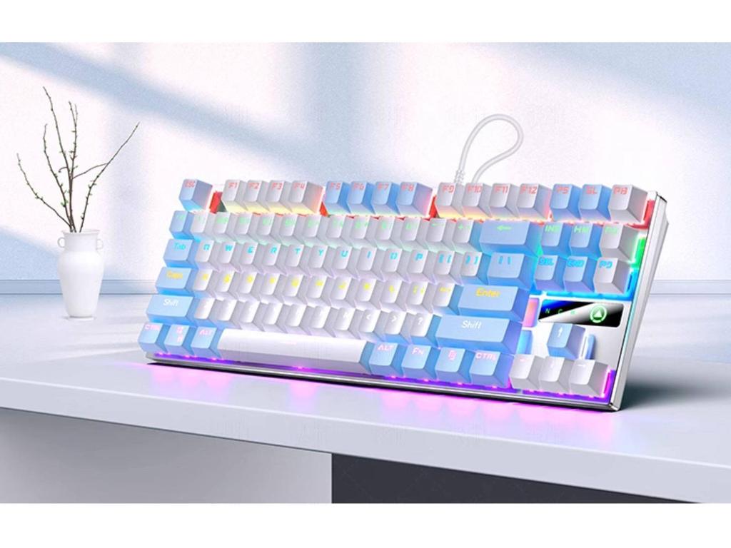 87/104-Key Mechanical Gaming Set: Silver Carving Keyboard (Blue/Black Axis), Mouse, Headset for E-Sports & Office Use