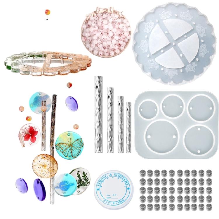 

Safe Silicone Mold with Geometric Heart and Star Shape for Fun DIY Craft Projects Wind Chime Keychain Pendant Charm
