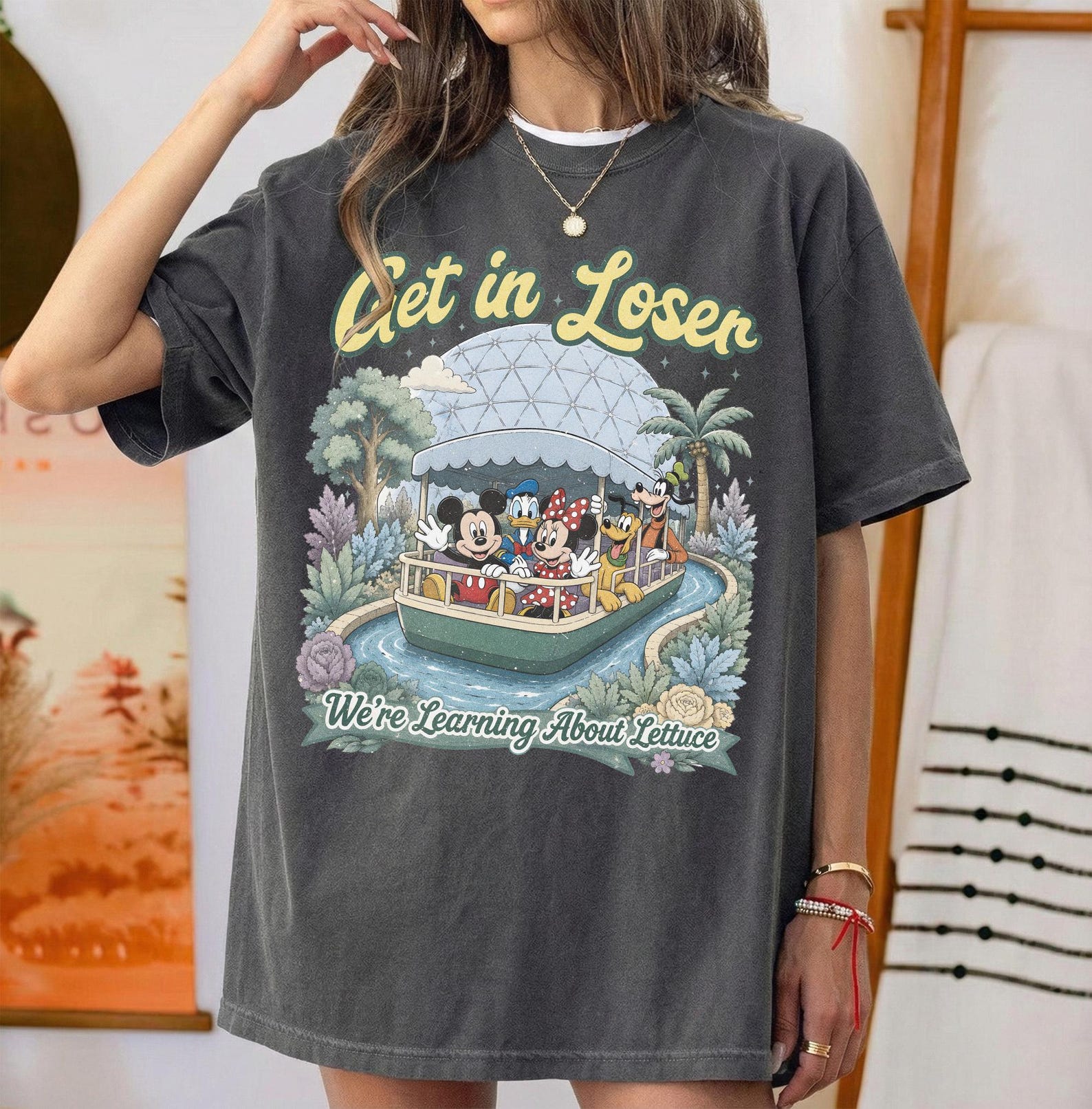 Living With The Land Shirt, Get In Loser We re Learning About Lettuce Tee, EPCOT Ride Shirt, Mickey Friends Vacation 2XL
