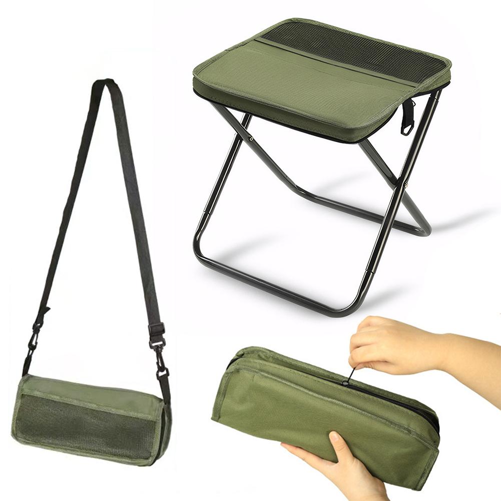 Portable Foldable Backpack Stool Lightweight Camping Picnic Fishing Chair with Mesh Bag Outdoor Adventure Seat for Hiking Travel