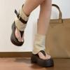 Small thick-soled toe Roman cool boots women's summer 2025 new muffin open-toed sandals