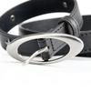 Punk Style Silver Metal Buckle Leather Belt For Women And Men