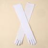 1 Pair Gloves Thin Mesh See-through Stage Performance Pole Dancing Full Fingers Breathable Soft Anti-slip Solid Color Bride Wedding Gloves