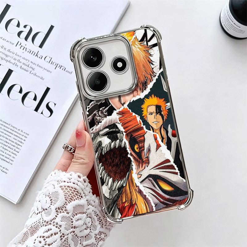 Bleach Anime Ichigo Kenpachi Plating Phone Case For Xiaomi Redmi Note 14 15 Pro Plus 13 12 11 11S 11T 10 9S 9 5G Anti-Fall Airab