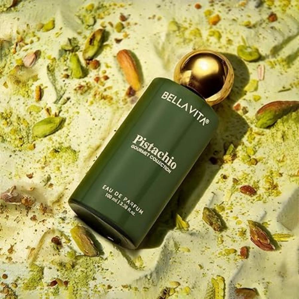 BELLAVITA Gourmet Collection Pistazie | Langanhaltendes EDP 100ml | Blumig, Holzig, Süßer Premium Unisex-Duft für Männer und Frauen