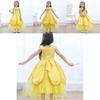 Enchanting Girls Belle Cosplay Princess Dress Yellow Ball Gown For Fancy Parties