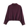 2026 spring new European and American cross-border women's long-sleeved lapel fluffy bomber jacket w107 8887