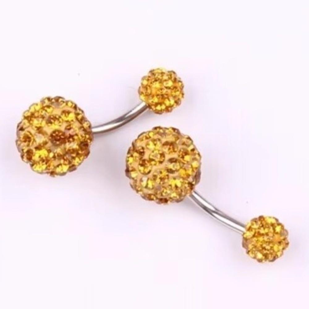 Edelstahl Bauchnabelpiercing mit Edelstein Eleganter Glänzender Körperschmuck Zubehör