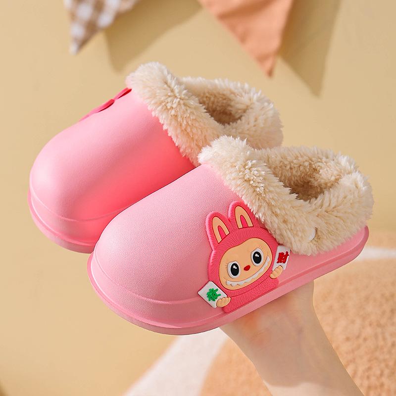 Lamb Wool Kids' Non-slip Slippers - Cute, Removable & Washable for Girls In Autumn/Winter