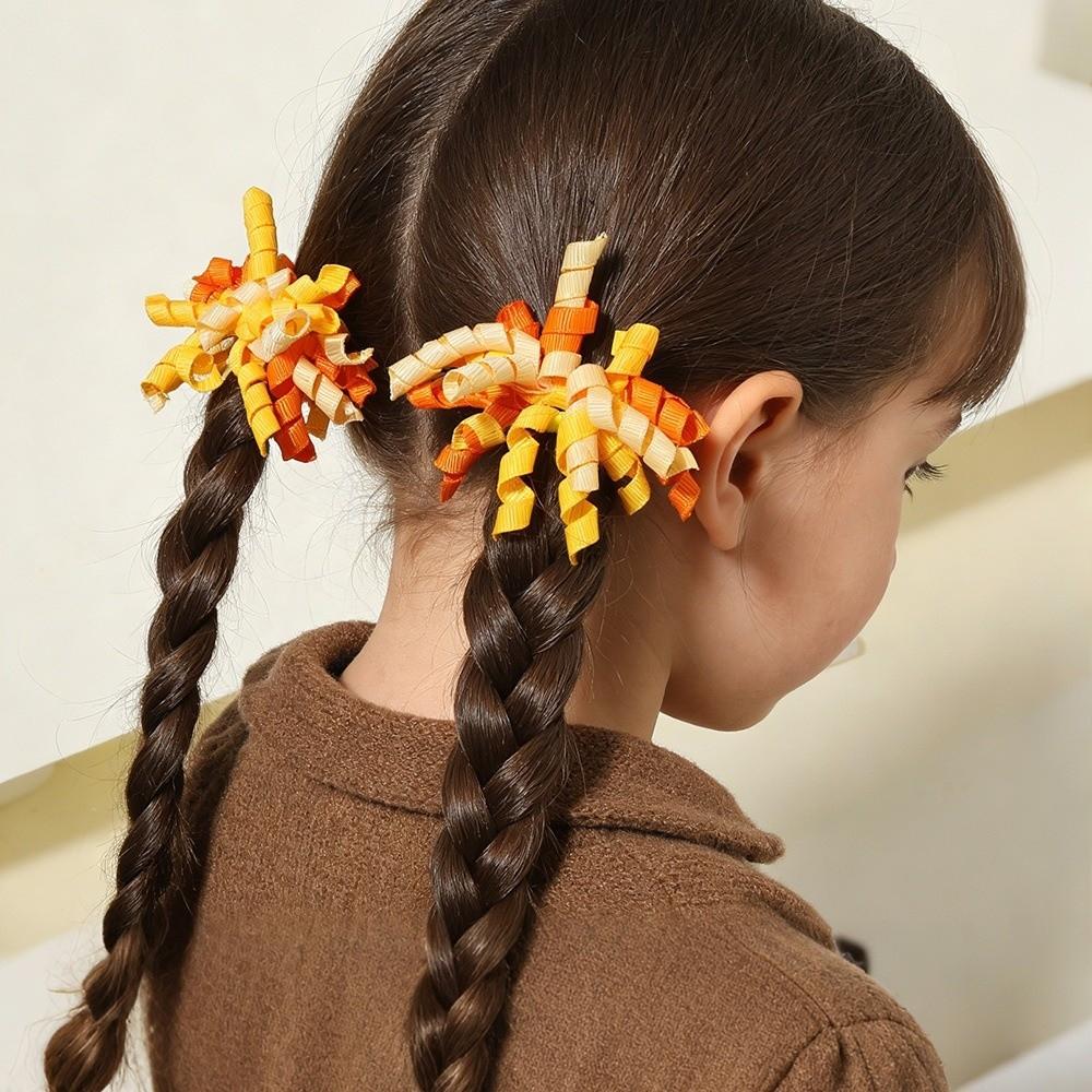 Fashion Bow Design Girls Hair Accessories Tassel Elastic Decorative Hair Clips BB Clip Sets for Holiday Decoration
