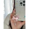 Pink Dance Shoes Keychain Delicate Ribbons Bowknot Keyring for Bags Backpacks Phone Charm Romantics Phone Strap Ornament